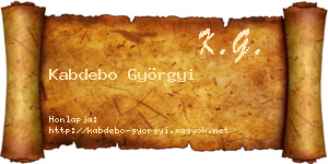 Kabdebo Györgyi névjegykártya