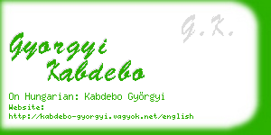 gyorgyi kabdebo business card