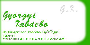 gyorgyi kabdebo business card